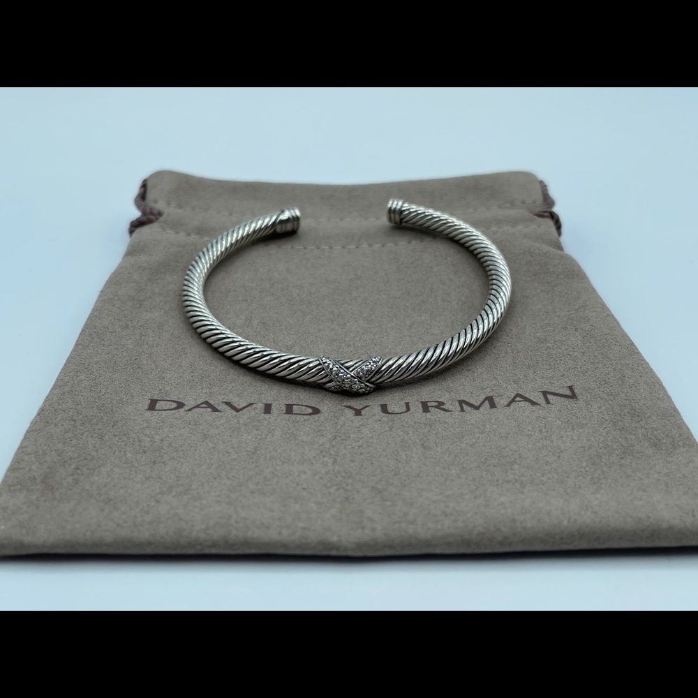 David Yurman Cable X Station Bracelet W Diamonds